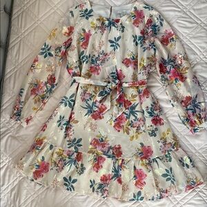 Floral Dress with Belt